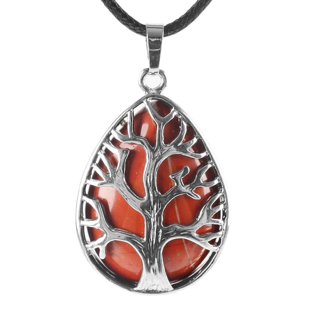Amethyst Tree of Life Pendant 1.02 Inch Teardrop Crystal