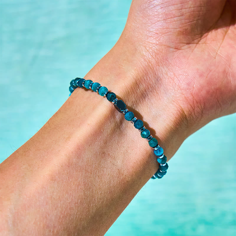 Bracelet de communication en apatite hématite 4 mm