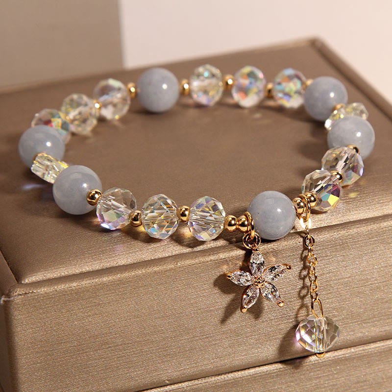 Bracelet Aigue-marine Naturel 14-16 cm Poignet Bijoux de Paix