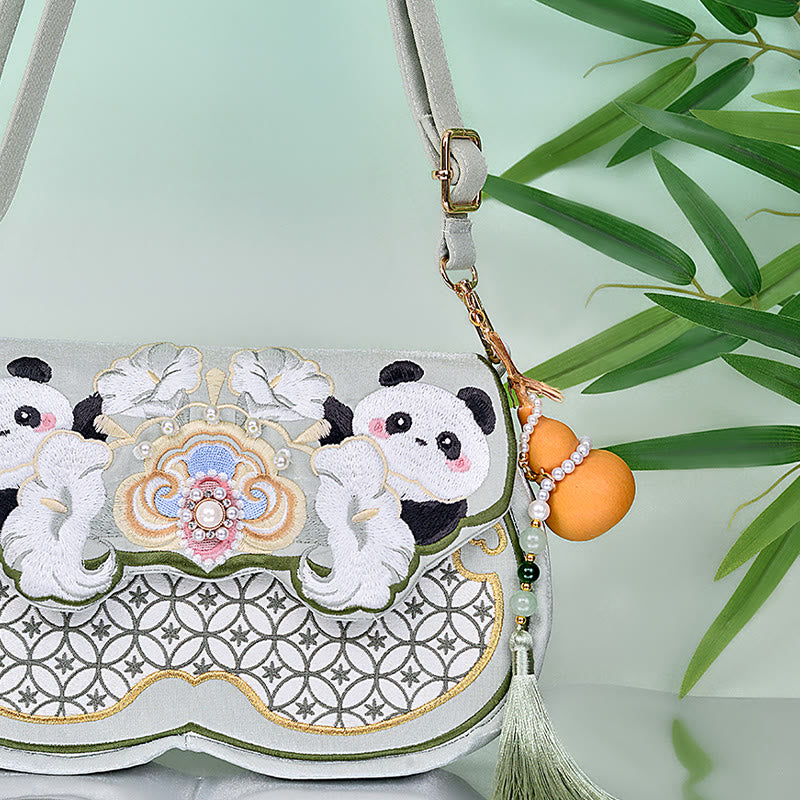 Sac de yoga avec pendentif en forme de gourde panda aigue-marine et sangle réglable