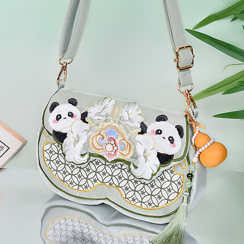 Sac de yoga avec pendentif en forme de gourde panda aigue-marine et sangle réglable