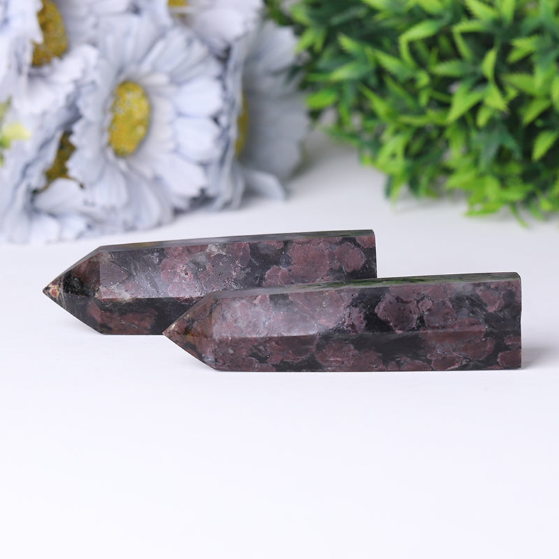 Astrophlite with Garnet Crystal Healing Towers 2.4-4.5 in