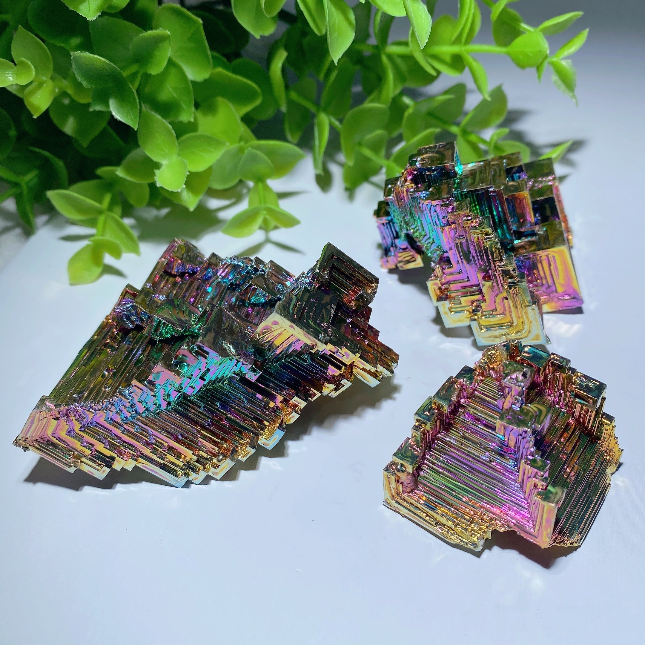Aura Bismuth Raw Stone 1.3-2.6 Inch Healing Crystal