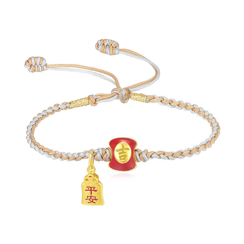 Bracelet spirituel de caractère chinois de bon augure en argent 925