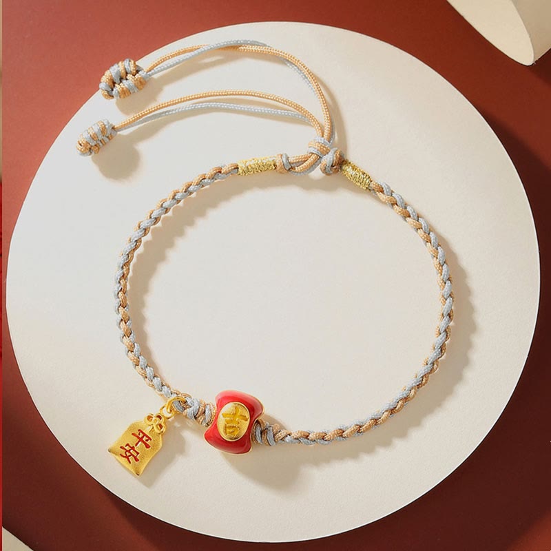 Bracelet spirituel de caractère chinois de bon augure en argent 925