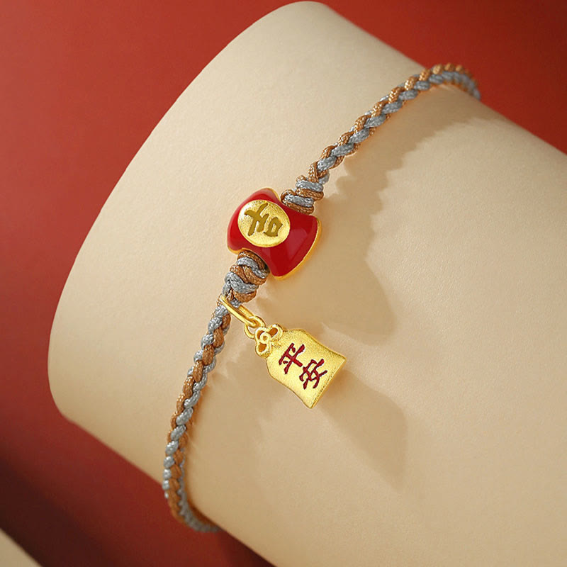 Bracelet spirituel de caractère chinois de bon augure en argent 925