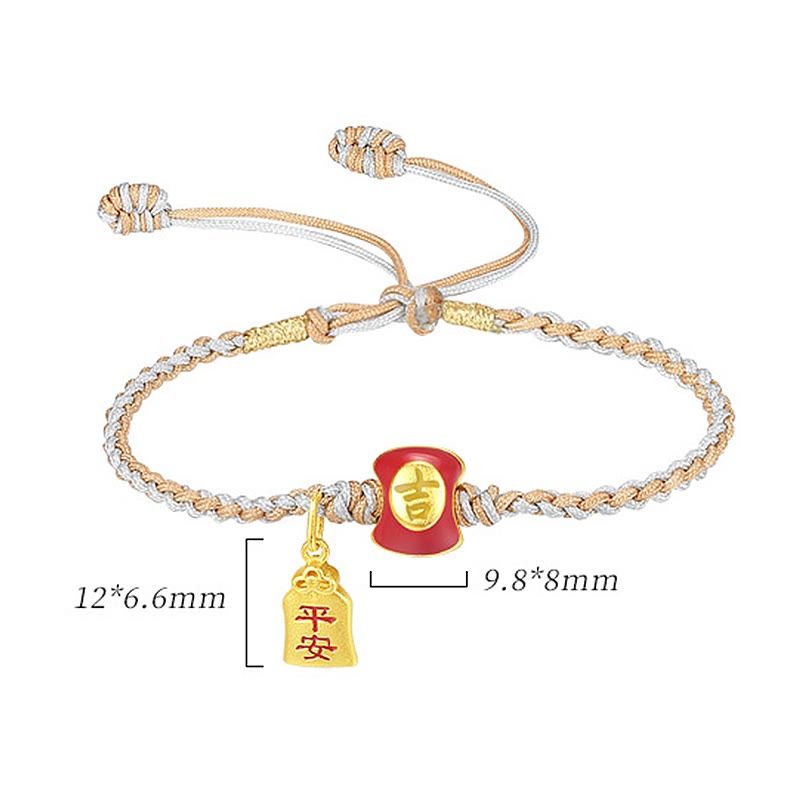Bracelet spirituel de caractère chinois de bon augure en argent 925