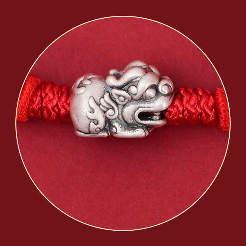 Bracelet tressé PiXiu Prosperity en argent sterling authentique