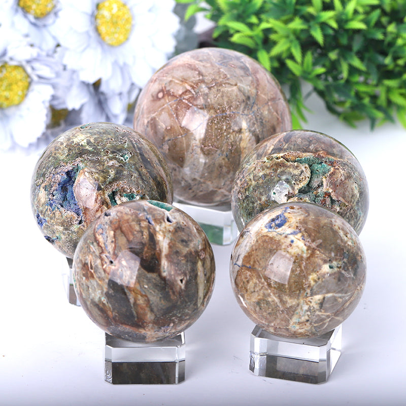 Azurite Druzy Crystal Sphere 2-4 Inches Healing Orb