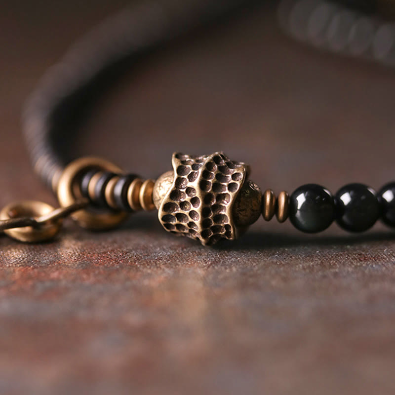 6mm Rainbow Obsidian Positive Multilayer Bracelet