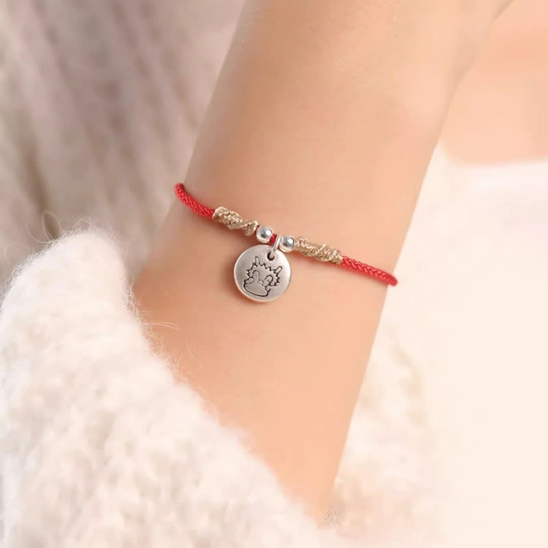 Chinese Zodiac Dragon Bracelet in 999 Sterling Silver for Luck