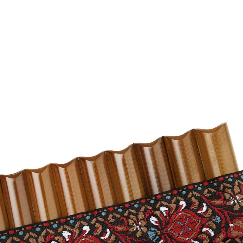 Bamboo Woodwind Instrument Romanian Style Paste the Cloth Strip Handmade Production 15 Pipes Panflute G Key