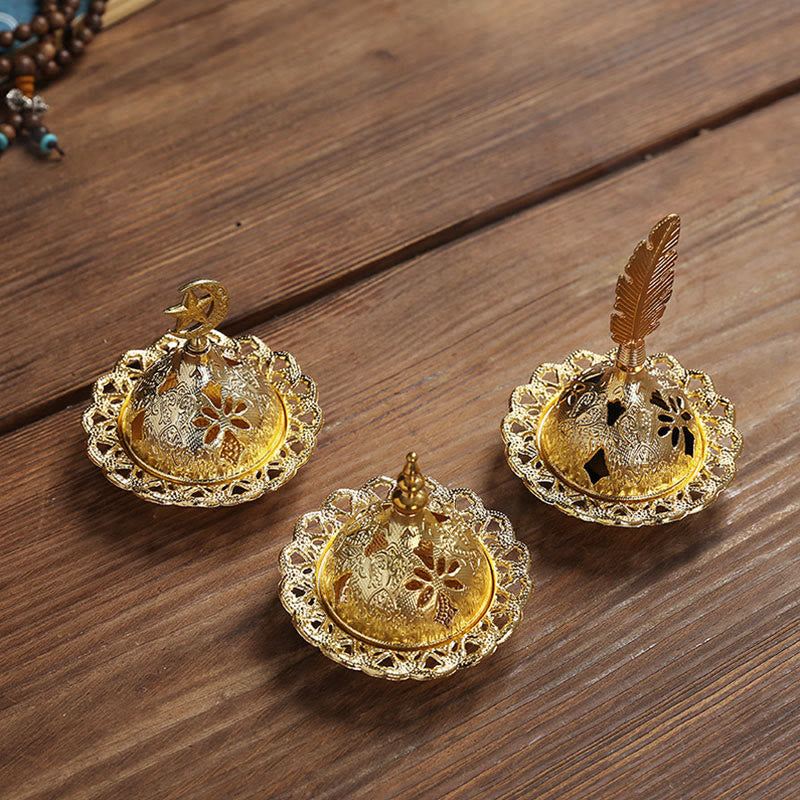 Gold Alloy Spiritual Meditation Incense Burner