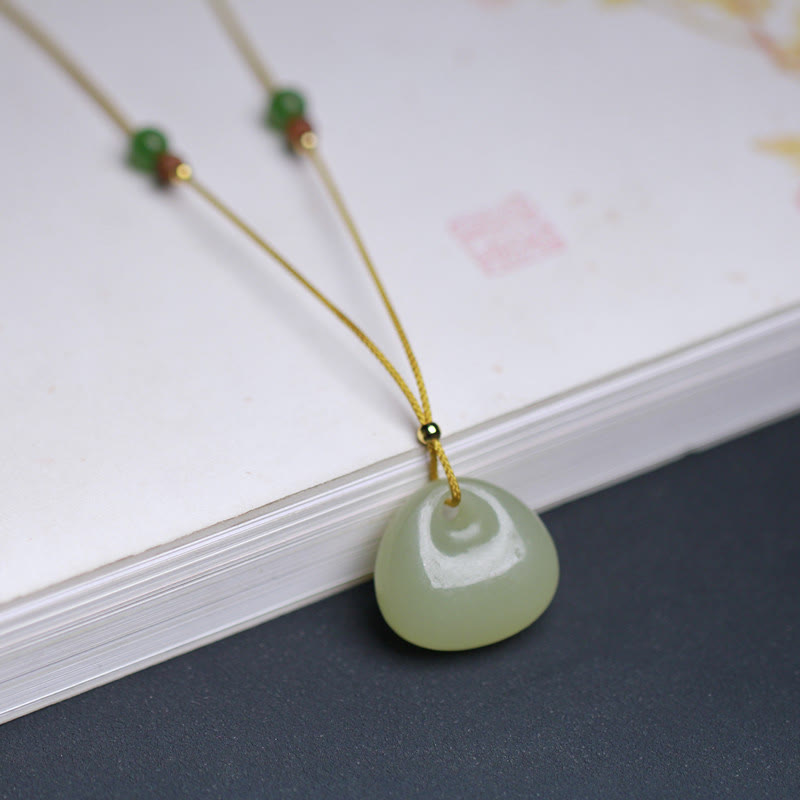 Hetian Jade Prosperity Pendant Necklace | Small Bag Design