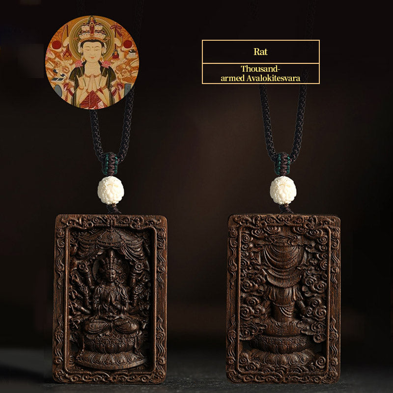 Chinese Zodiac Agarwood PiXiu Dragon Peace Necklace Pendant