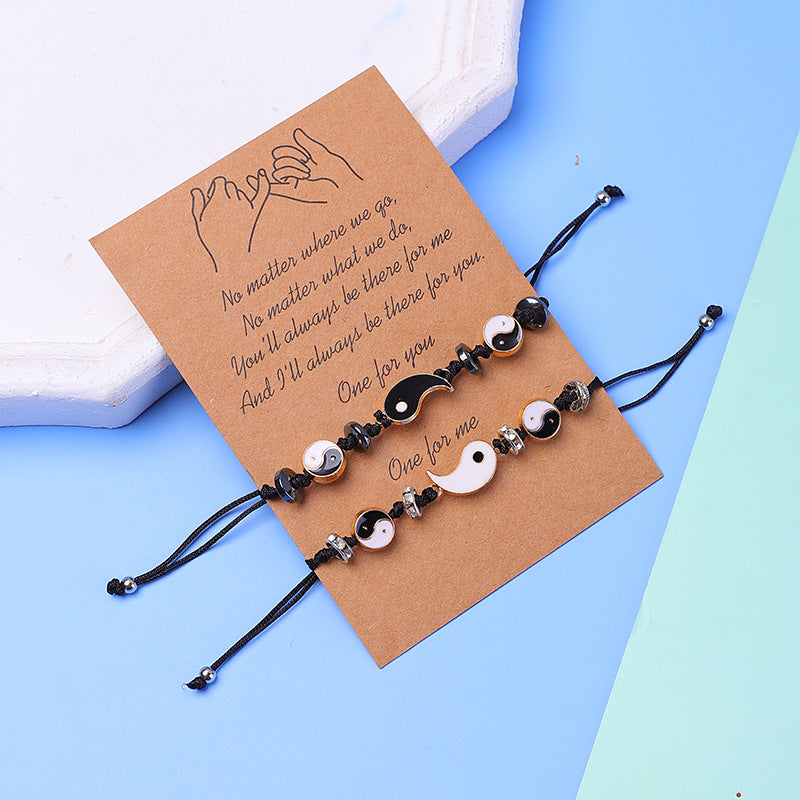 Unisex Yin Yang Hematite Couple Bracelets for Balance & Focus