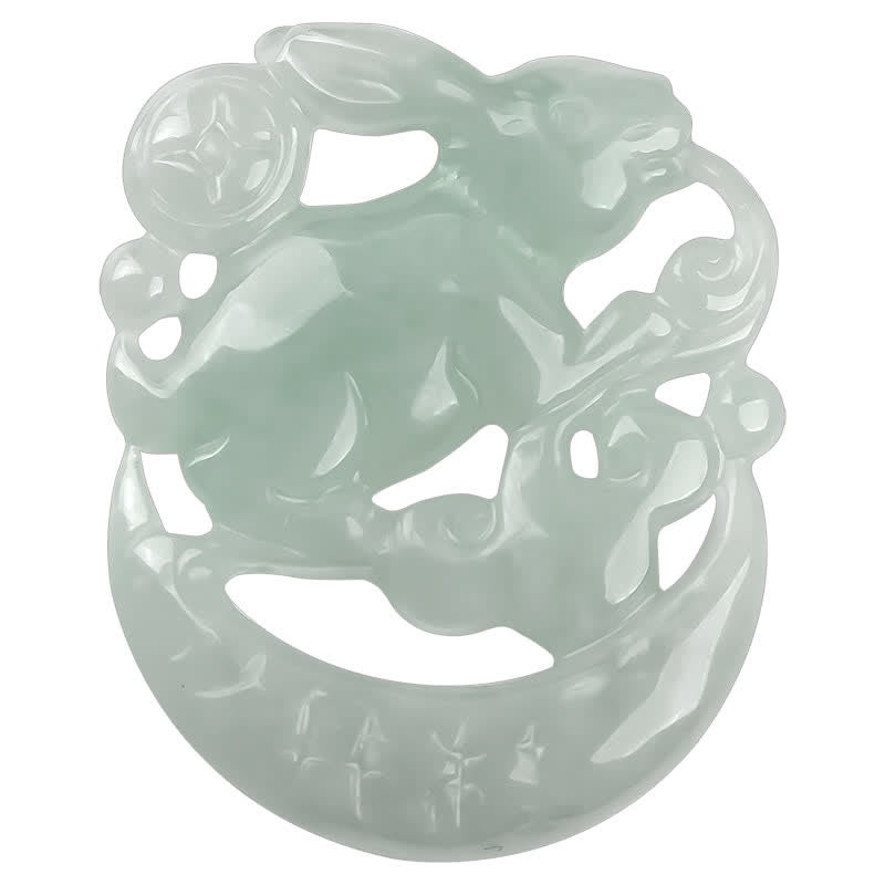 Collier pendentif croissant de lune en jade blanc pour la protection