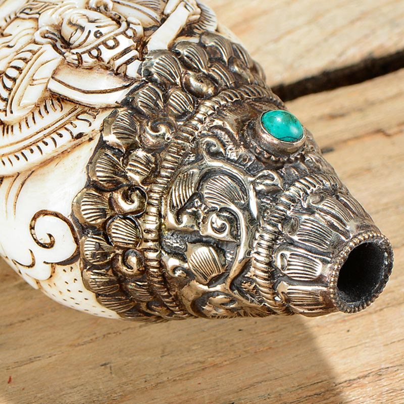 Handmade Tibetan Shankha Conch Shell Decoration for Wealth
