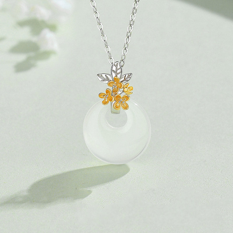 925 Sterling Silver Chalcedony Harmony Pendant Necklace