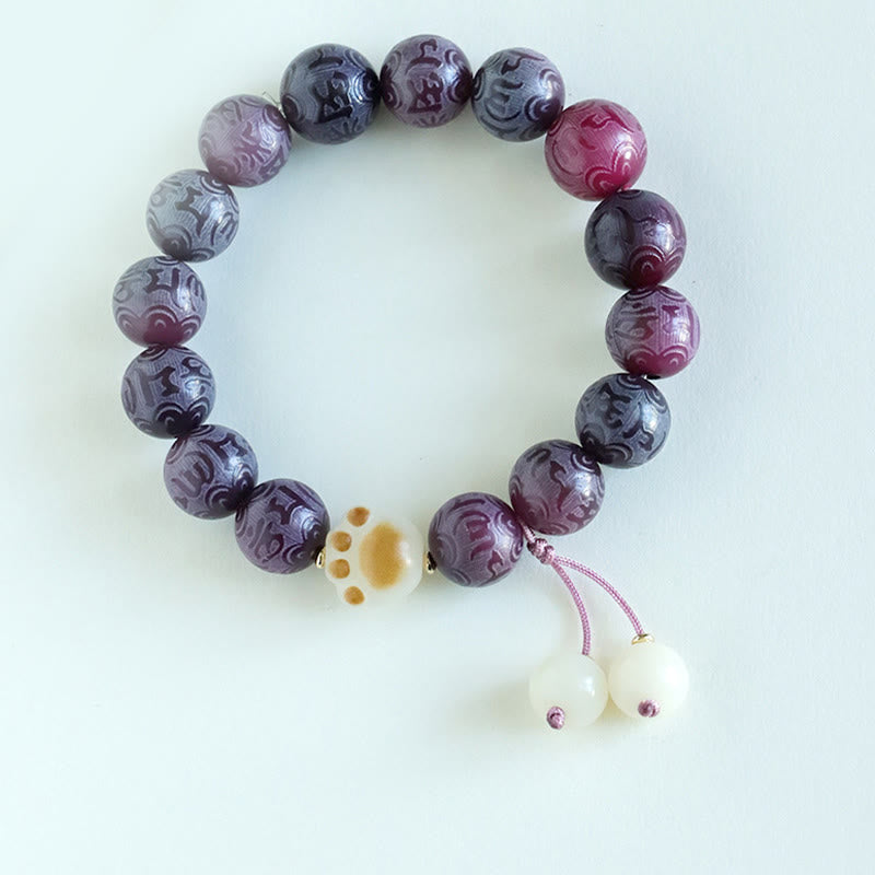 Bracelet sculpté en graines de Bodhi Om Mani Padme Hum, perles de 12 mm