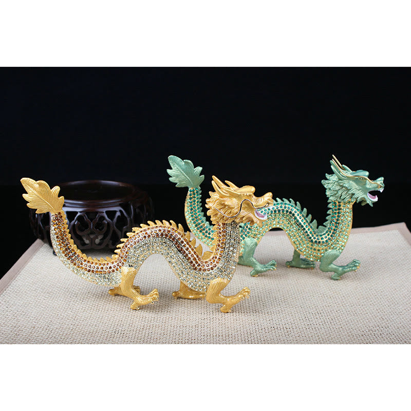 Handmade Chinese Dragon Statue Feng Shui Decor 22cm