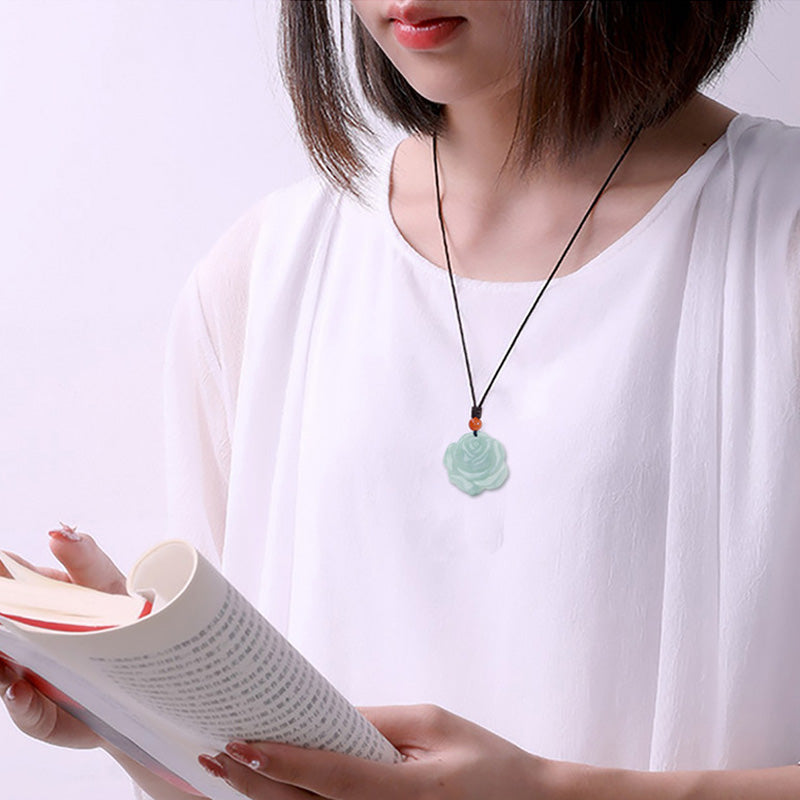 Lotus Jade Necklace for Prosperity & Abundance