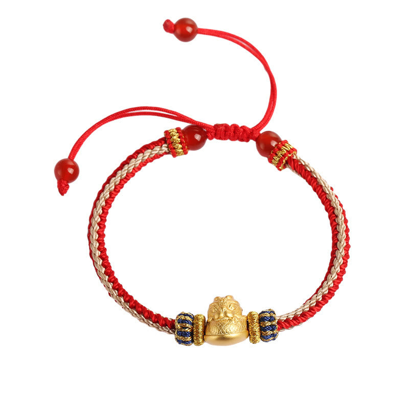 925 Sterling Silver Dragon Bracelet for Luck and Strength
