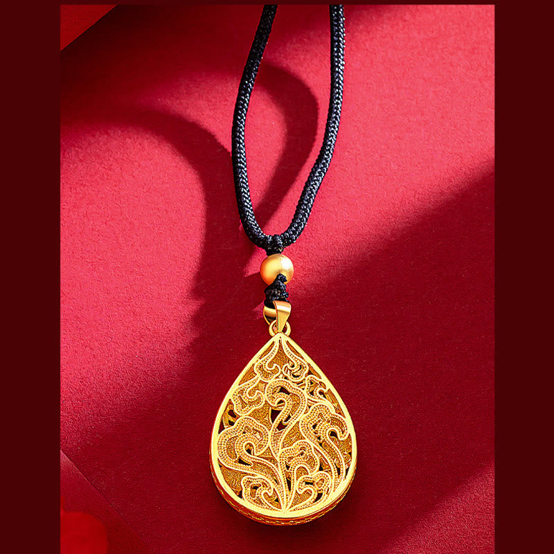 Copper Gold Phoenix Necklace | Luck Strength Protection Pendant