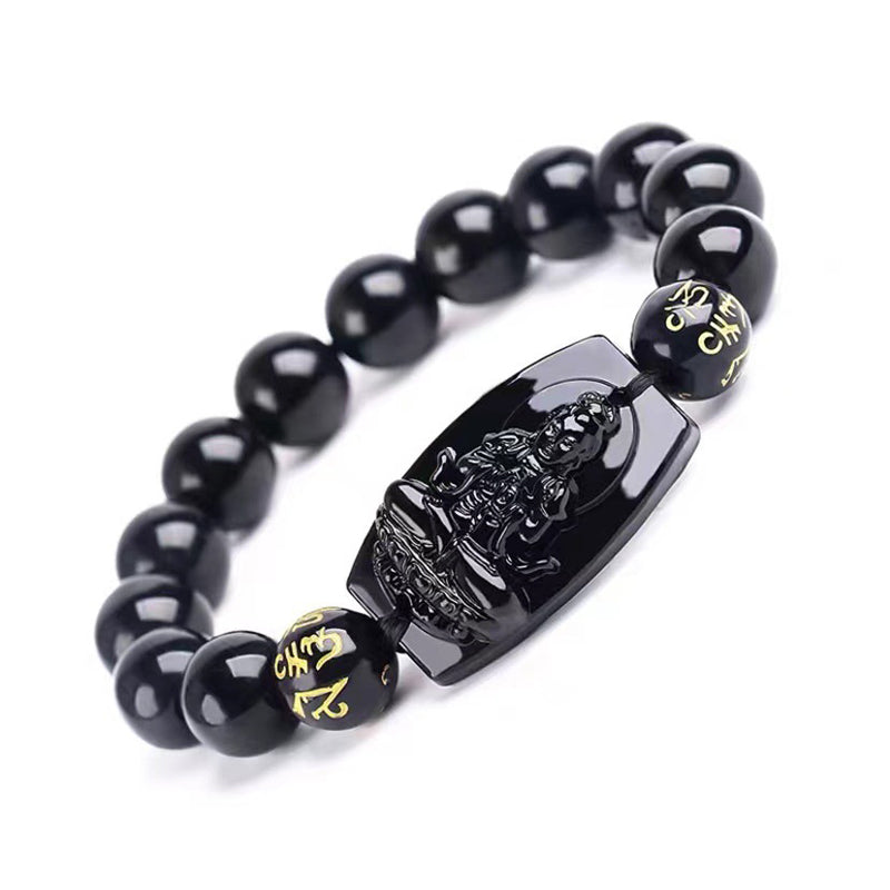 Chinese Zodiac Obsidian Protection Bracelet