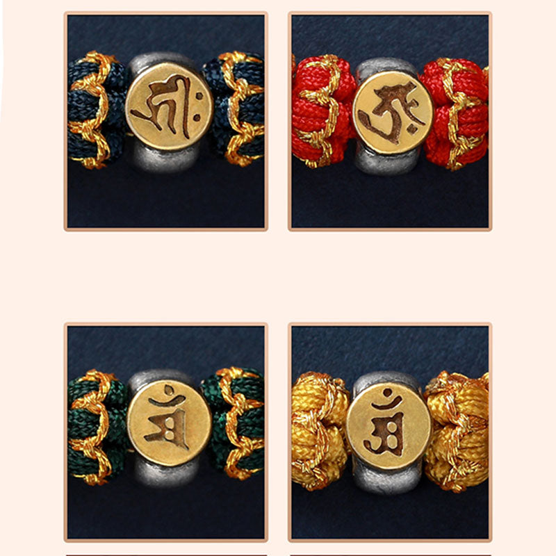 Chinese Zodiac Silver Red String Bracelet 18-28cm