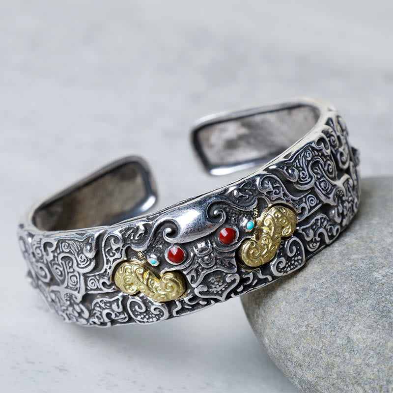 Silver-Plated Copper Pixiu Blessing Bracelet | Prosperity & Luck