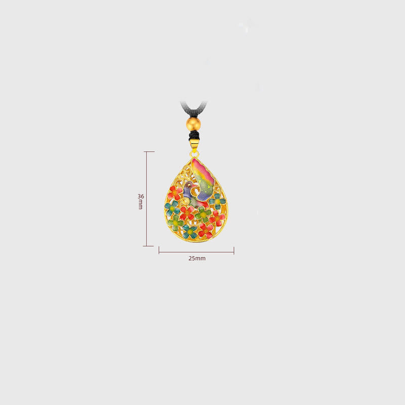 Copper Gold Phoenix Necklace | Luck Strength Protection Pendant