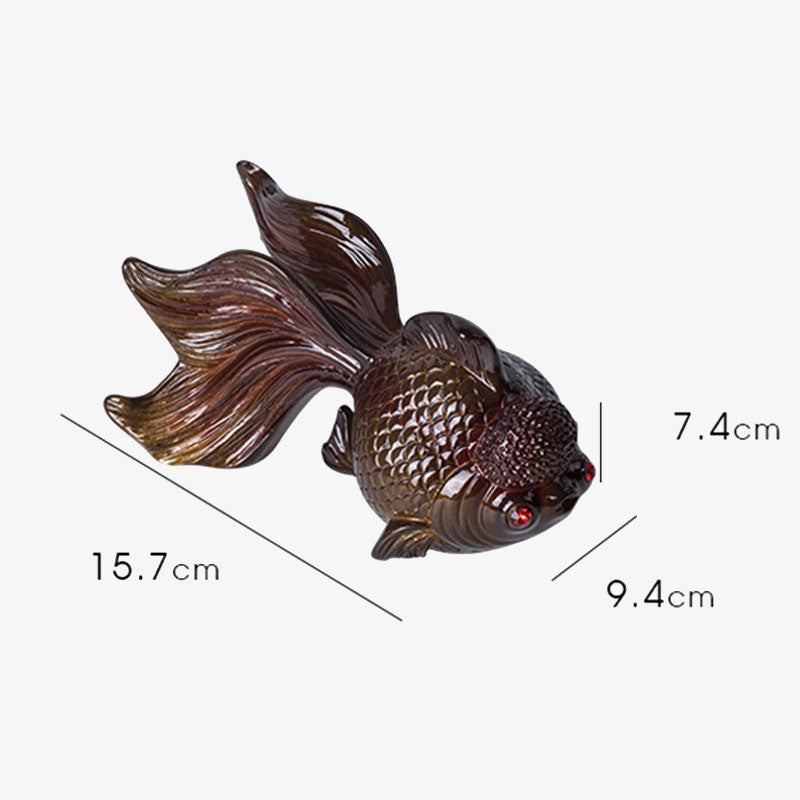 Color Changing Resin Koi Fish Figurine for Wealth & Luck