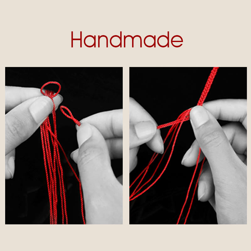 999 Gold Protection Red String Bracelet Four Wishful Knots