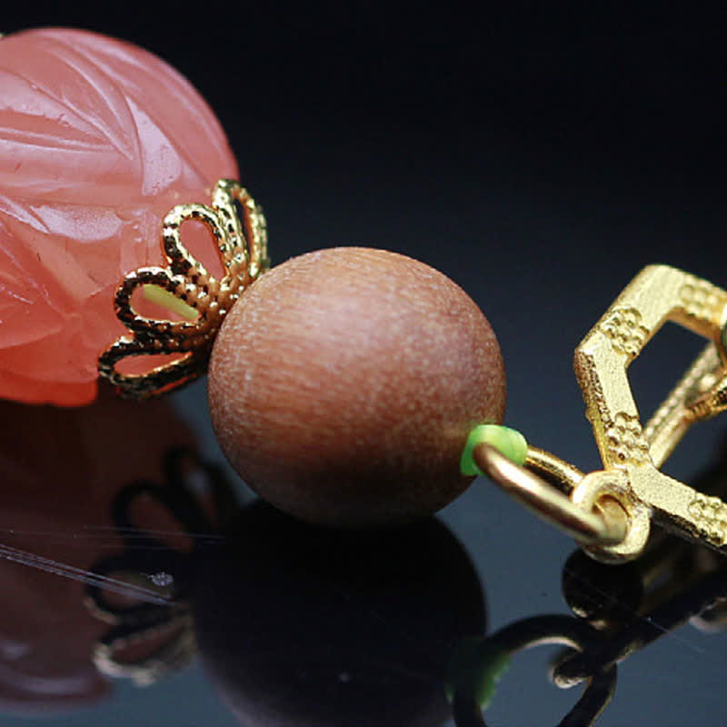 Natural Hetian Jade Amber Luck Abundance Bracelet 6mm Beads