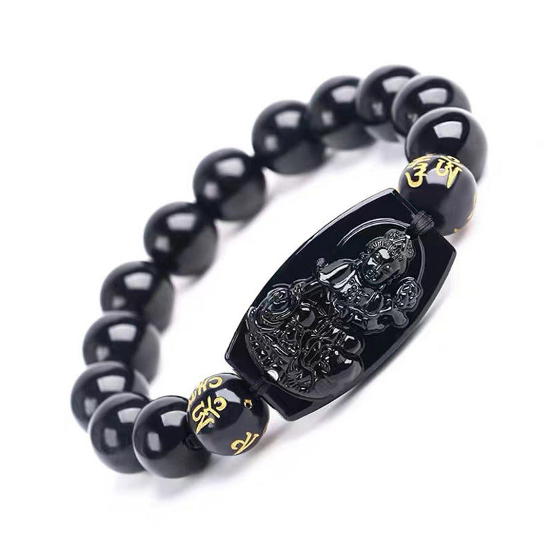 Chinese Zodiac Obsidian Protection Bracelet