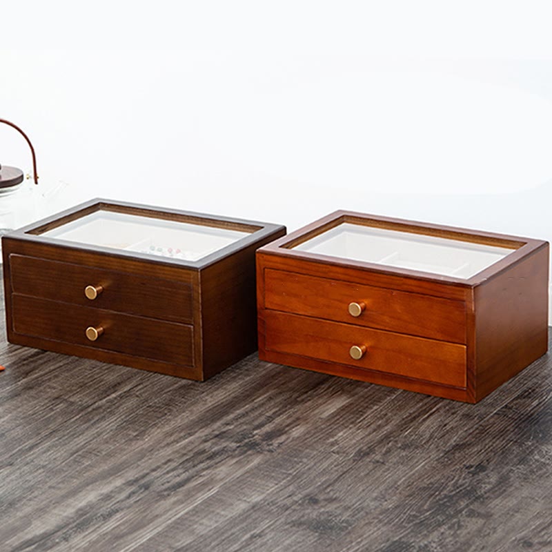 Three Layers Solid Wood Jewelry Box with Drawer | Spiritual Storage