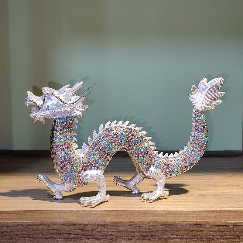Handmade Chinese Dragon Statue Feng Shui Decor 22cm