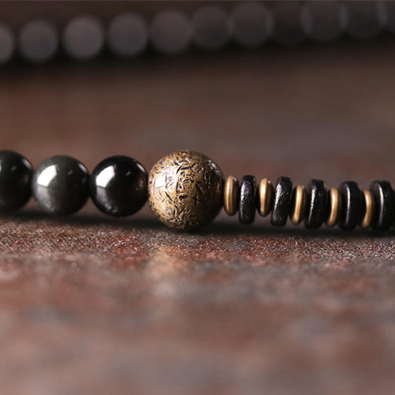 6mm Rainbow Obsidian Positive Multilayer Bracelet