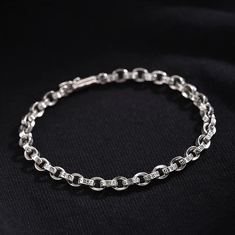 Om Mani Padme Hum 925 Silver Creativity Bracelet 17cm