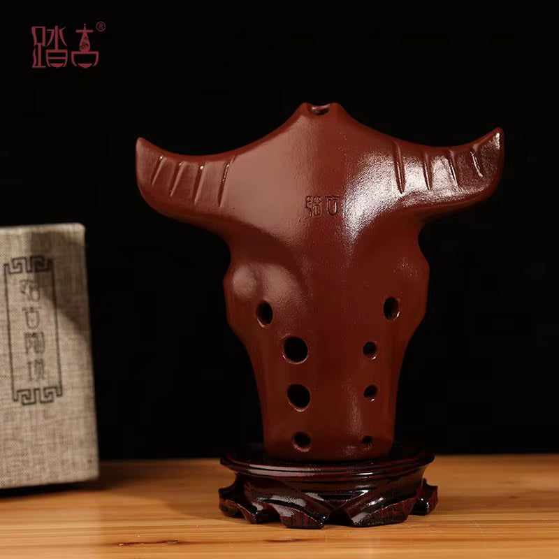 10 Holes Bull Head Xun G F Tone Handmade Professional Ceramic Ocarina Flute Beginner Adult Xun Rare Musical Instruments Gifts