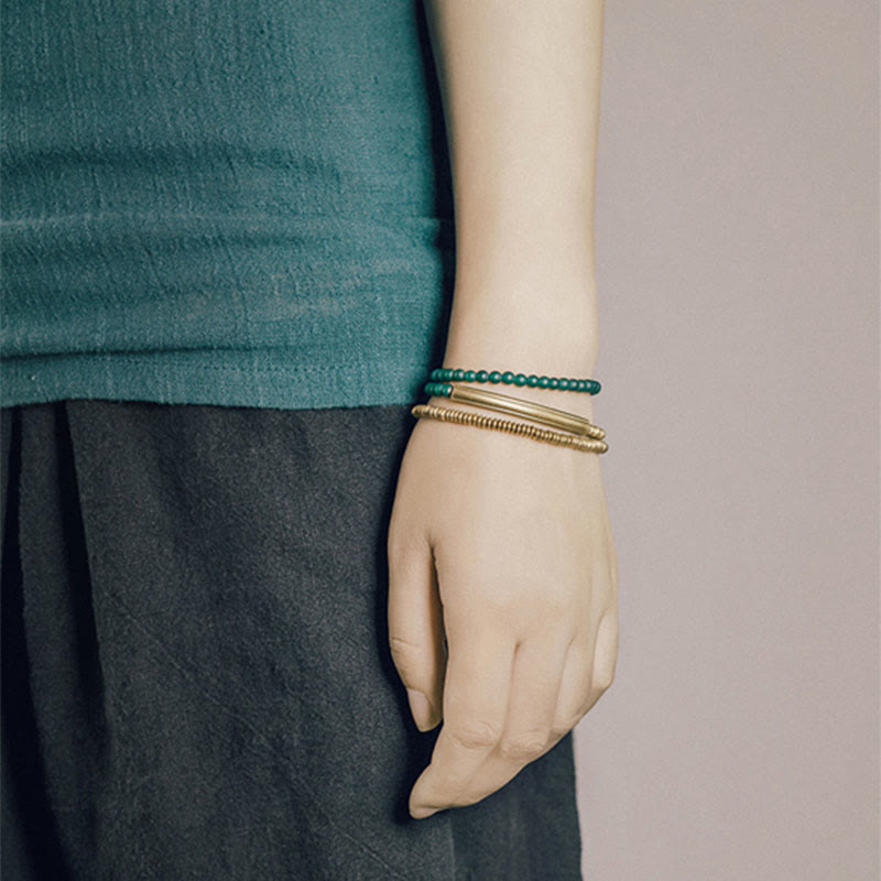 Triple Wrap Protection Agate Bracelet | Copper & Various Stones