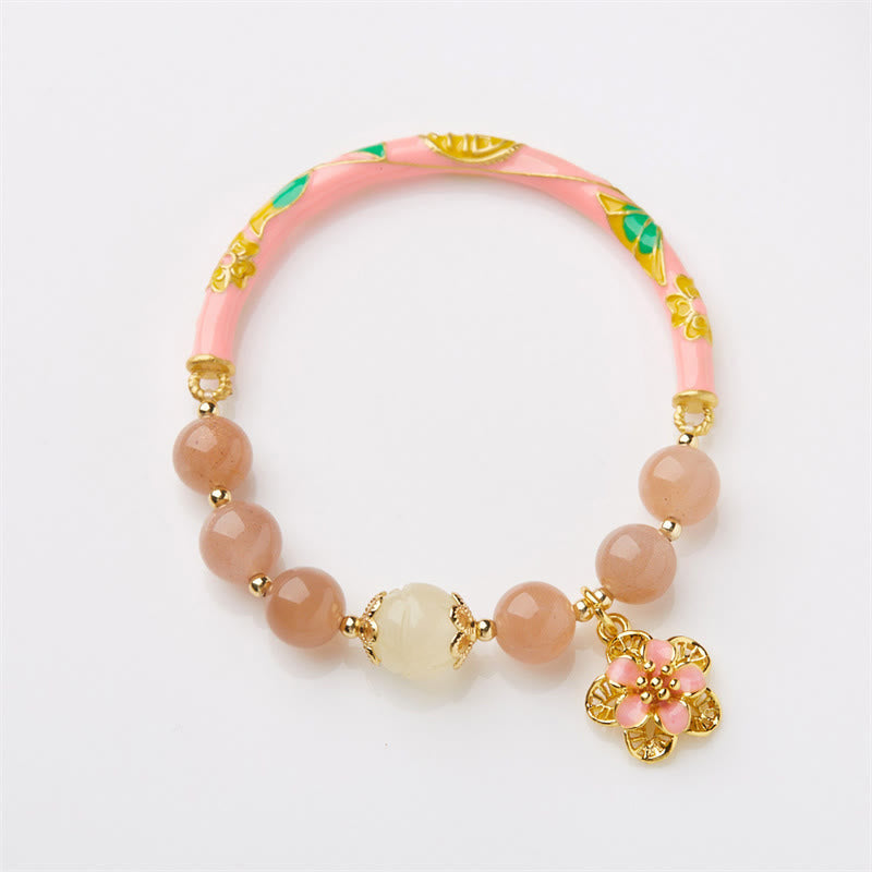 8mm Sun Stone Golden Silk Jade Wealth Bracelet