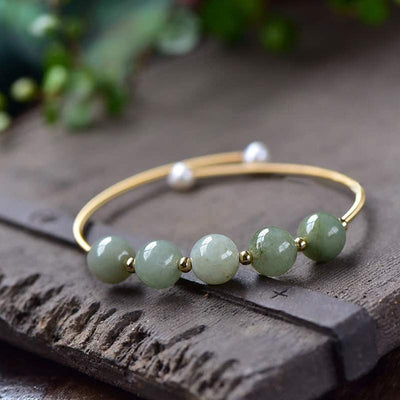 Bracelet de chance ajustable en jade pour la prospérité