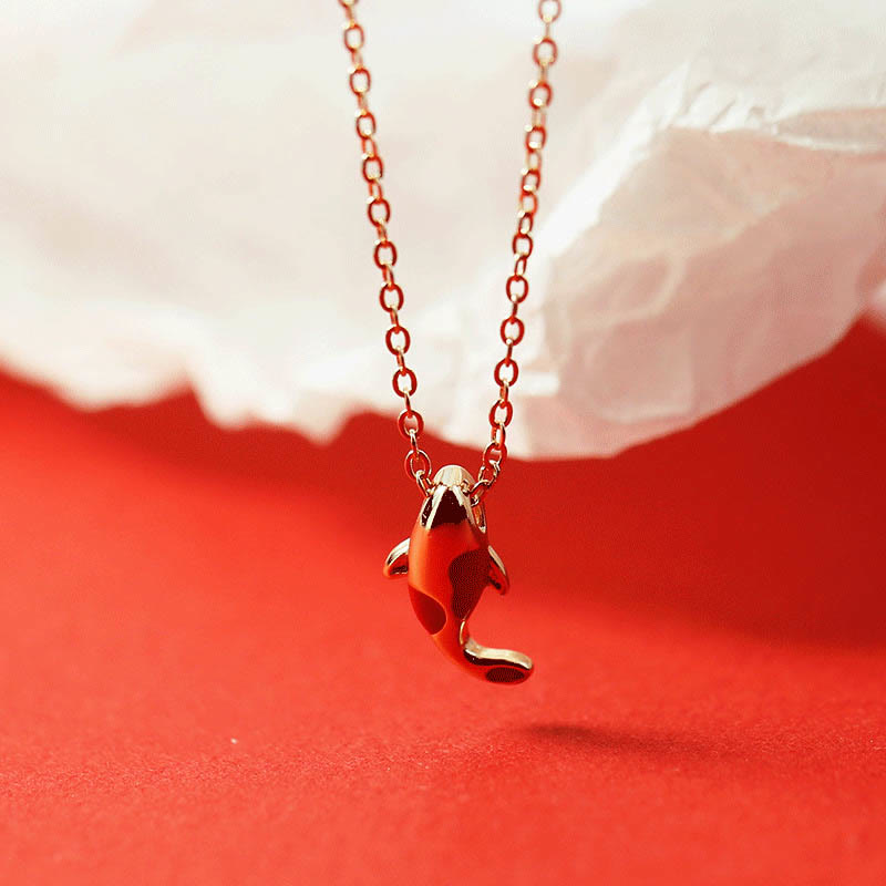 Copper Koi Fish Jewelry Set | Necklace Bracelet Earrings