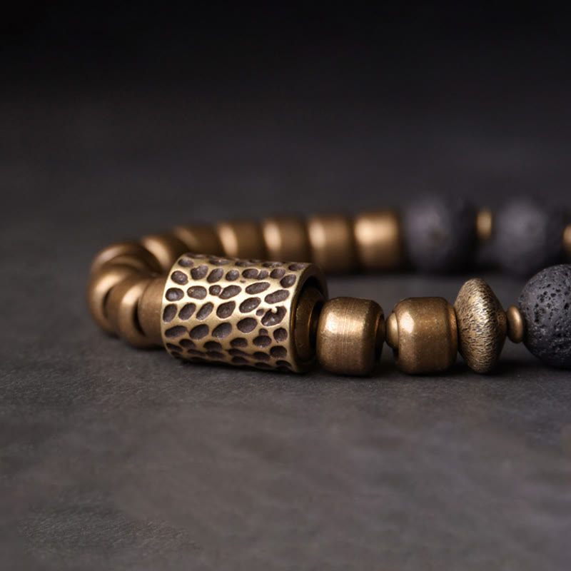 Rainbow Obsidian Copper Healing Bracelet | Lava Rock Energy