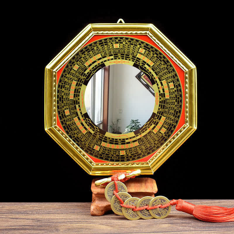 Miroir mural Feng Shui avec carte Bagua 21 cm