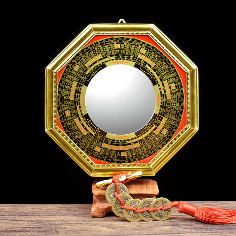 Miroir mural Feng Shui avec carte Bagua 21 cm