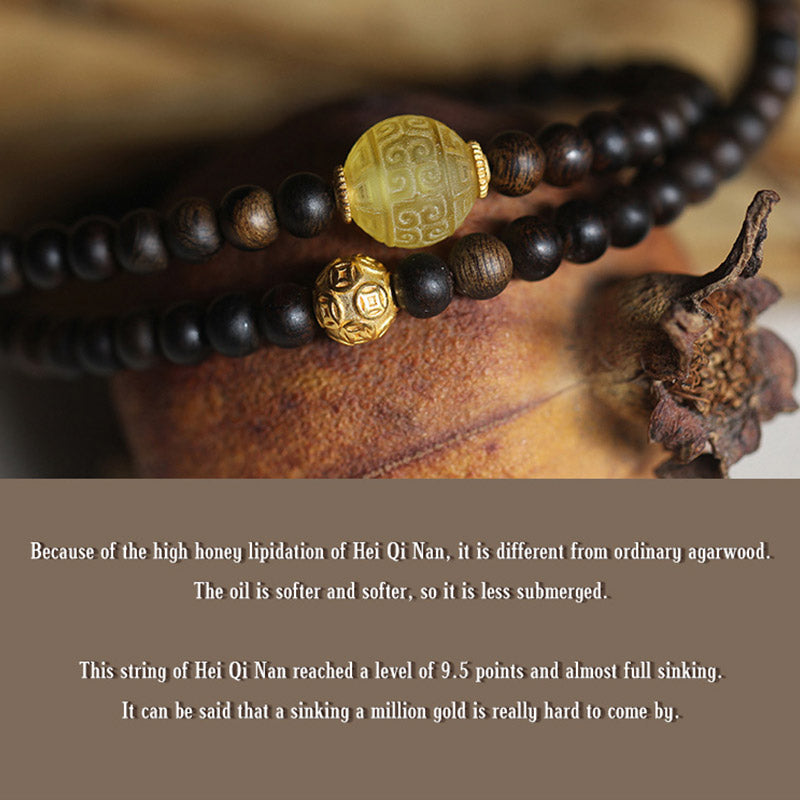 Bracelet Mala en bois d'agar Balance | Perles de méditation de 5 mm