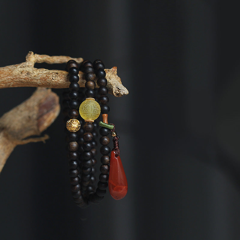 Bracelet Mala en bois d'agar Balance | Perles de méditation de 5 mm